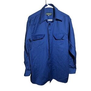 INSERCH MEN'S 2 PIECE Shirt And Pant %100 PURE WOOL BLUE WALKING SUIT Size M-32